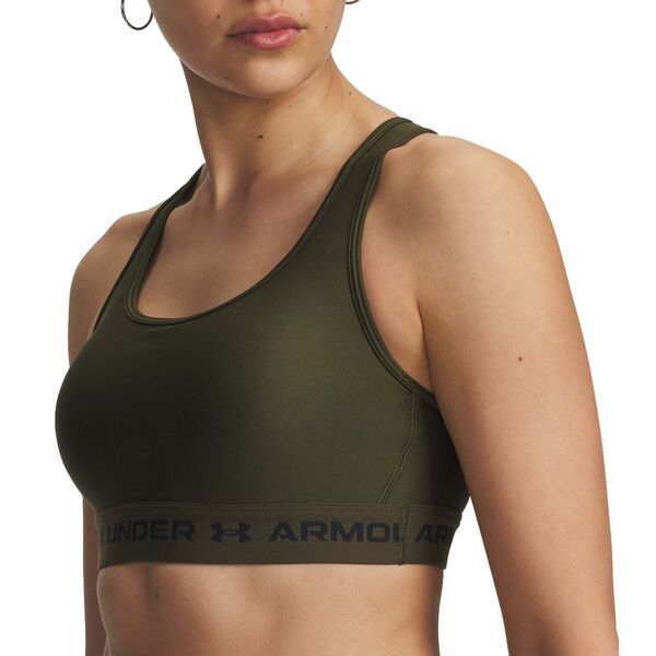 アンダーアーマー レディース アンダーウェア ブラジャー Under Armour Women's Mid Crossback Sports Bra Expedition Green/Black ブラック