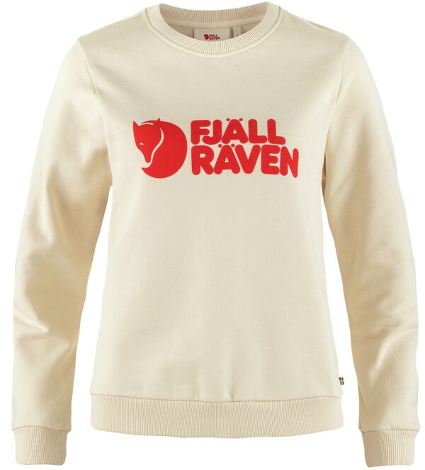 フェールラーベン レディース アウター パーカー・スウェット セーター ロゴ Fjallraven Women's Logo Sweater Chalk White/Flame Orange ホワイト