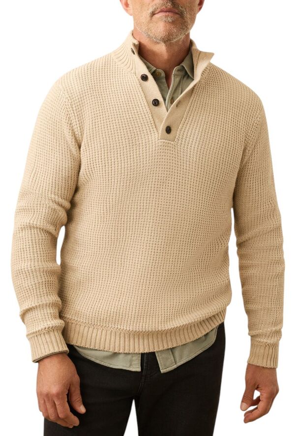 ファレティ メンズ アウター 編み物・スウェーター Faherty Men\u0027s Quarter Button Sweater Alpine Khaki カーキ