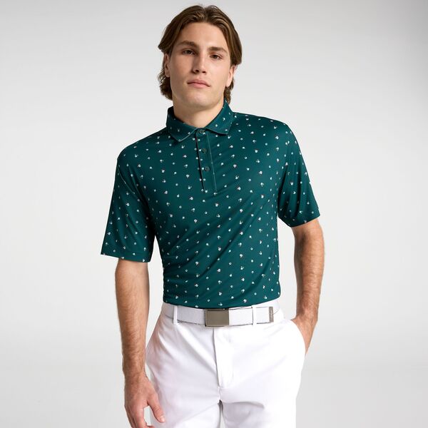 ウォルターヘーゲン メンズ トップス スポーツシャツ 刷り上げる Walter Hagen Men\u0027s Performance 11 Holiday Print Golf Polo Santa Hat Convo Green 緑であること
