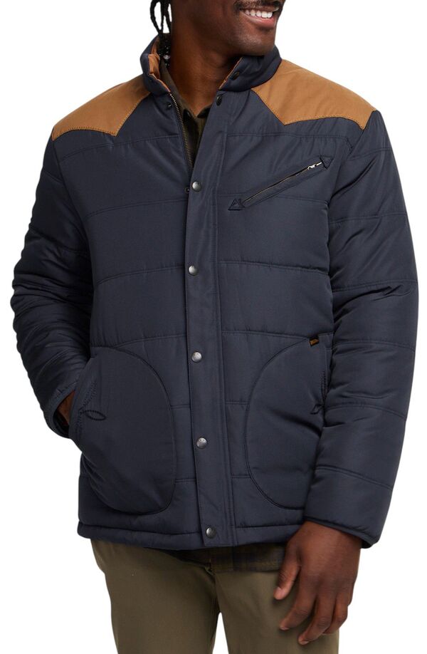 ハウラーブラザーズ メンズ アウター ジャケット・ブルゾン キルティング Howler Brothers Men's Rounder Quilted Jacket BLUE DARK/DUCK BROWN ブルー｜ReVida 店