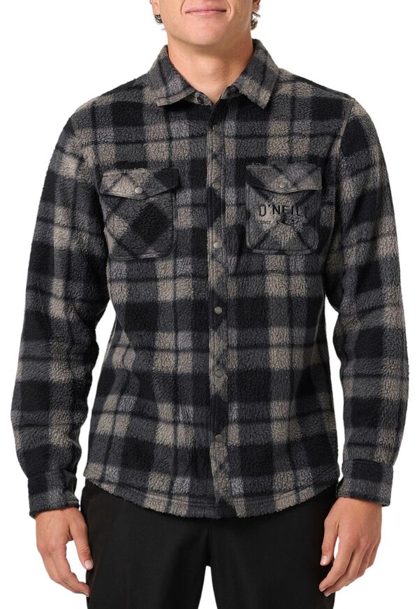 オニール メンズ トップス プルオーバー フリース O\u0027Neill Men\u0027s Glacier Plaid Superfleece Shirt Phantom 読み合わせる