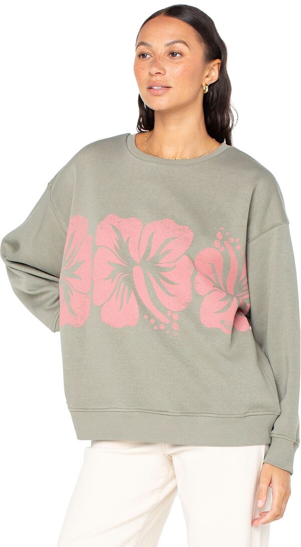 ロキシー レディース アウター パーカー・スウェット シャツ Roxy Women's Morning Hike Crew Sweatshirt Vetiver｜ReVida 店