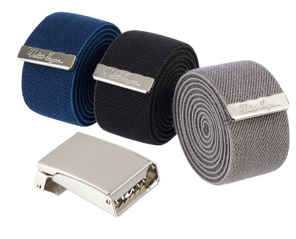 ウォルターヘーゲン メンズ アクセサリー ベルト Walter Hagen Men's Golf Stretch Belt 3-Pack Black/Grey/Navy ブラック｜ReVida 店
