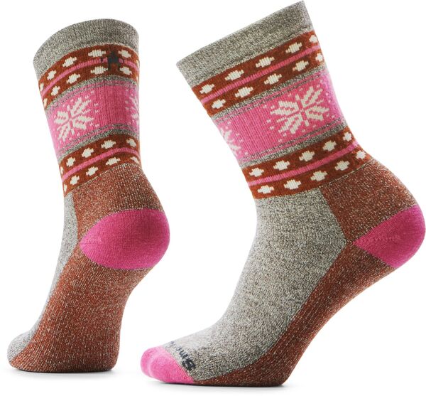 スマートウール レディース アンダーウェア 靴下 Smartwool Everyday Cozy Snowflake Dream Crew Socks Taupe/Natural Marl マール