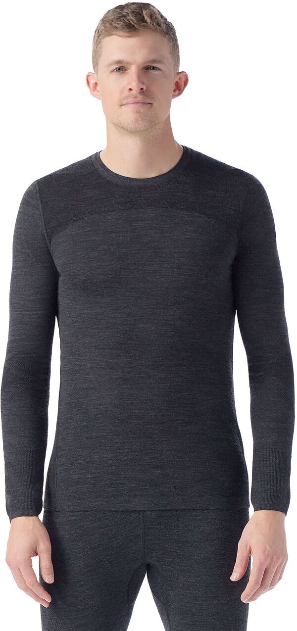 かっこ良い絨毛 メンズ トップス ティーシャツ 労働者の一団のど首 編み物 Smartwool Men\u0027s Intraknithermal Merino Base Layer Crew Neck Long Sleeved T-Shirt Charcoal Black 黒いこと トップス-メンズファッション