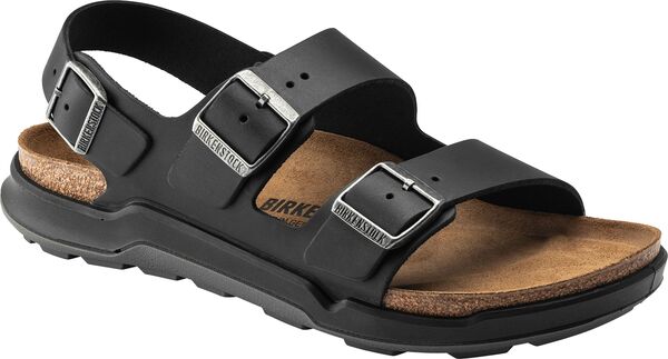ビルケンシュトック メンズ シューズ サンダル レザー Birkenstock Men's Milano Crosstown Oiled Leather Sandals Black ブラック