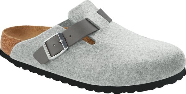 ビルケンシュトック メンズ シューズ スニーカー レザー Birkenstock Men's Bostonaturaleather-Felt Clog Light Gray グレー|ReVida 店