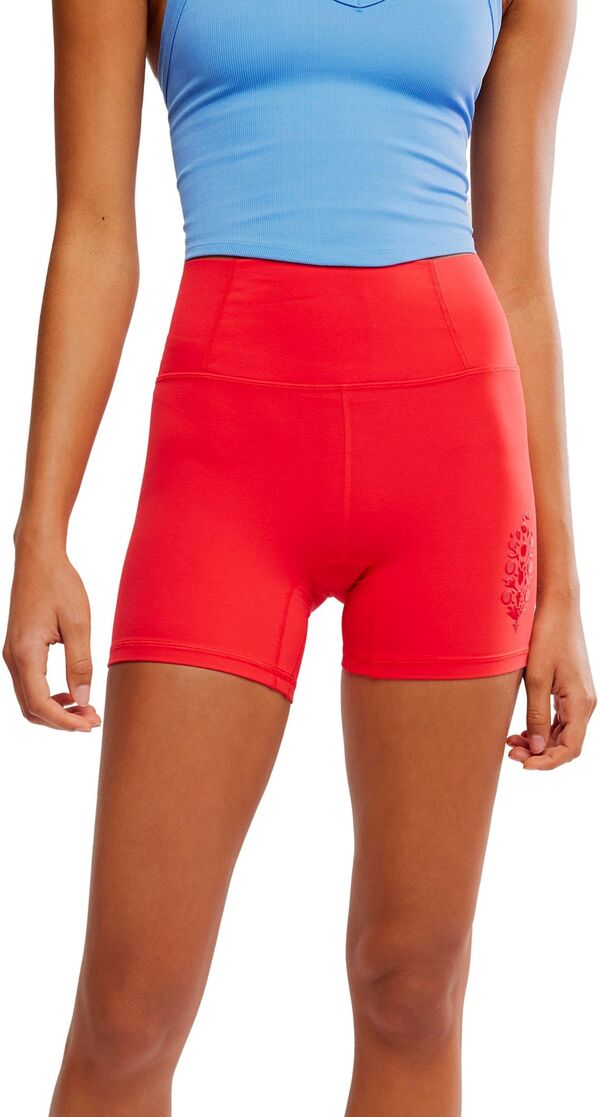 フリーピープル レディース ボトムス カジュアルパンツ ショートパンツ ロゴ FP Movement Women's Never Better Silicone Logo Bike Shorts Victory Red レッド