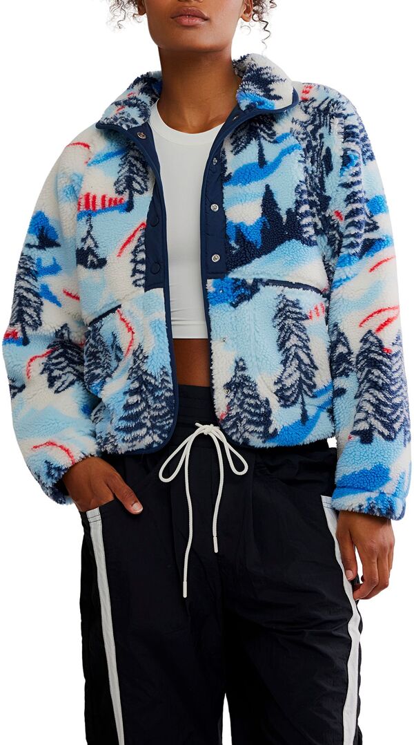 フリーピープル レディース アウター ジャケット・ブルゾン プリント フリース FP Movement Women's Hithe Slopes Printed Fleece Jacket Alpine Combo