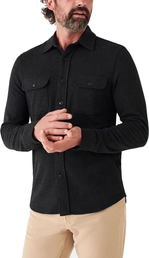 ファレティ メンズ アウター 編み物・プルオーバー プルオーバー Faherty Men\u0027s Legend Sweater Shirt Heathered Black Twill 黒いこと