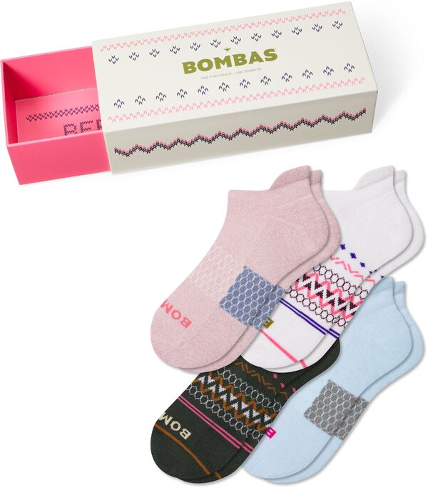 ボンバス メンズ アンダーウェア 靴下 アンクル Bombas Holiday Gift Box Ankle Socks - 4 Pack Spanish Rose Mix
