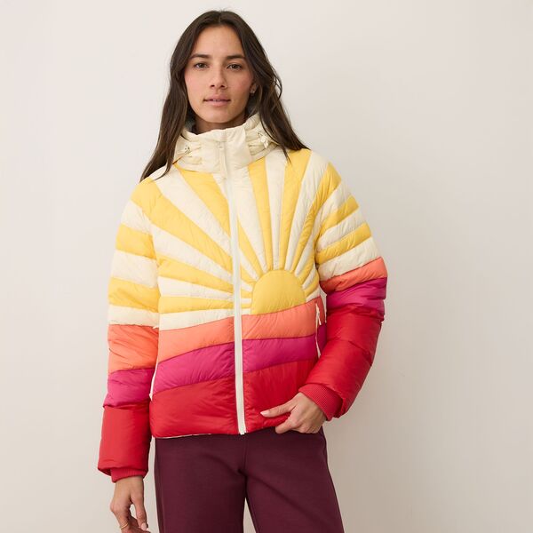 米国海兵隊員 座標軸 レディース アウター 上衣・上衣 Marine Layer Women\u0027sunbeam Puffer Jacket Warm Burst