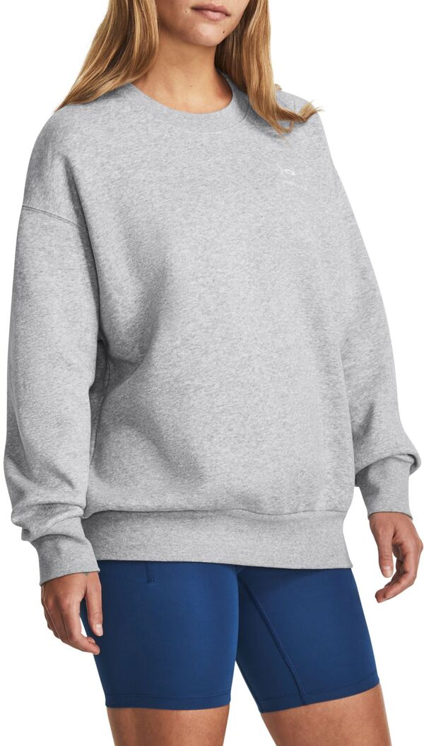 アンダーアーマー レディース アウター パーカー・スウェット フリース Under Armour Women\u0027s Icon Fleece Oversized Crew Mod Gray 薄墨色