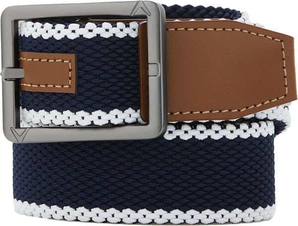キャラウェイ メンズ アクセサリー ベルト Callaway Men'striped Stretch Golf Belt Bright White ホワイト