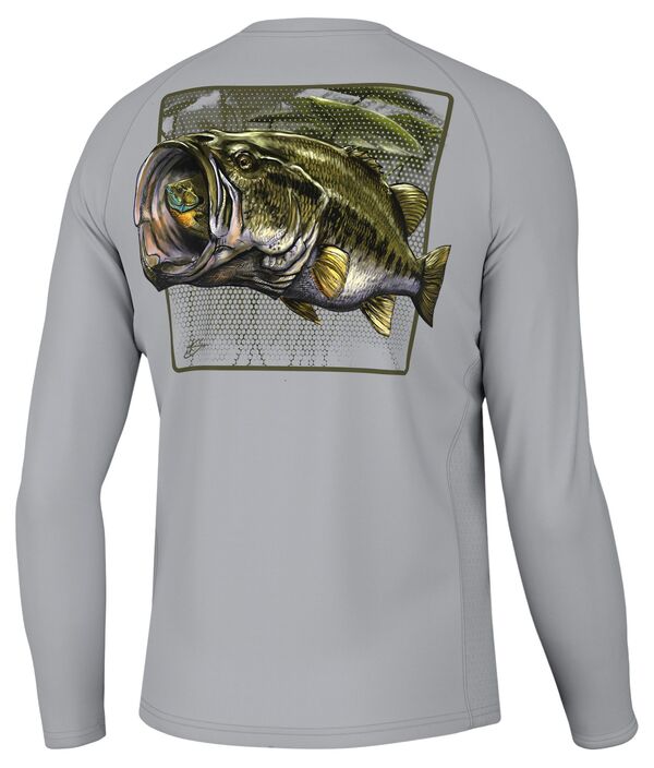 フック メンズ トップス Tシャツ HUK Men's KC Ambush Pursuit Long Sleeve T-Shirt Harbor Mist