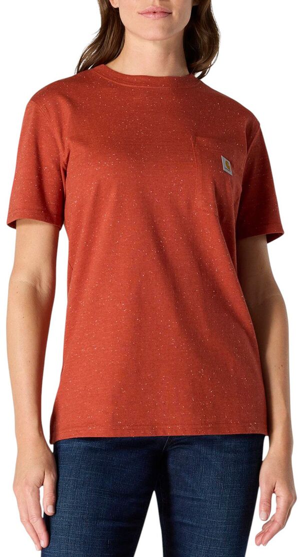 カーハート レディース トップス シャツ Carhartt Women's WK87 Workwear Pocket SS T-Shirt Spiced Red レッド