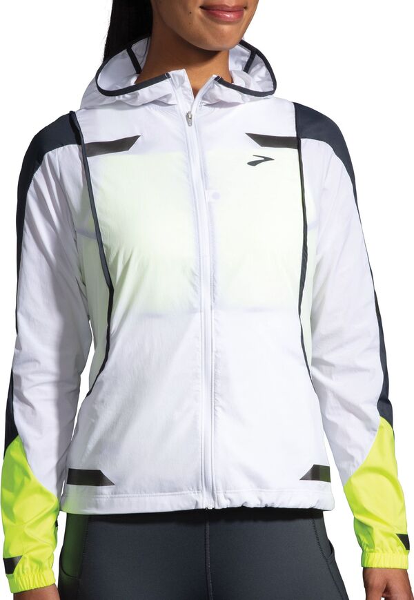 ブルックス レディース アウター ジャケット・ブルゾン Brooks Women's Run Visible Convertible Jacket White ホワイト｜ReVida 店