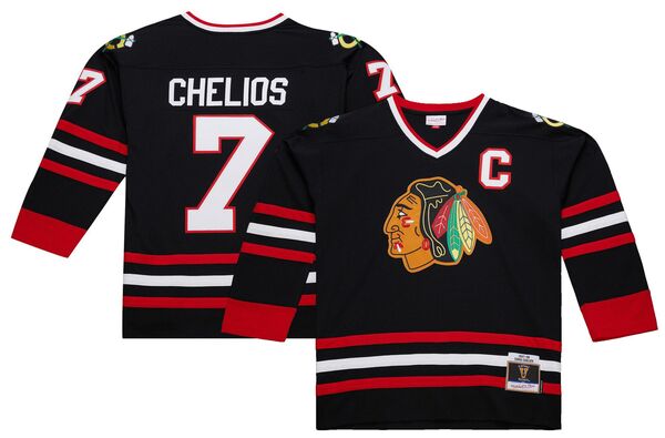 ミッチェル&ネス メンズ トップス シャツ ヴィンテージャージー Mitchell & Ness Men's Chicago Blackhawks Chris Chelios #7 1997 Vintage Alternate Replica Jersey NoColor|ReVida 店