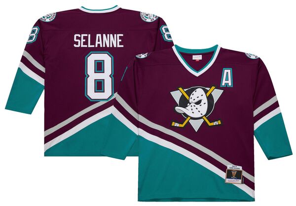 ミッチェル&ネス メンズ トップス シャツ ヴィンテージャージー Mitchell & Ness Men's Anaheim Ducks Teemu Selanne #8 1996 Vintage Home Replica Jersey NoColor