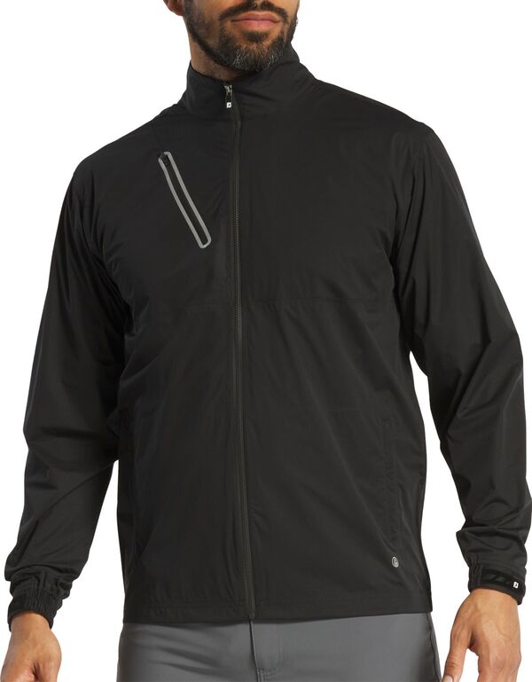 フットジョイ メンズ アウター ジャケット・ブルゾン ニット FootJoy Men's HydroKnit Golf Rain Jacket Black ブラック｜ReVida 店
