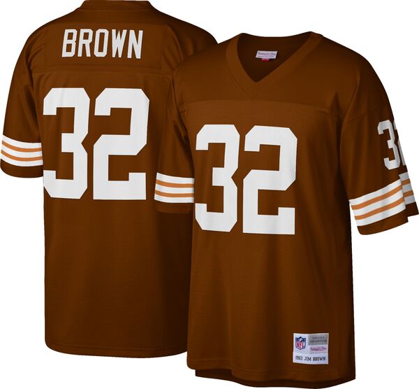 ミッチェル&ネス メンズ トップス シャツ ジャージー Mitchell & Ness Men's Cleveland Browns Jim Brown #32 1963 Throwback Jersey NoColor ブラウン