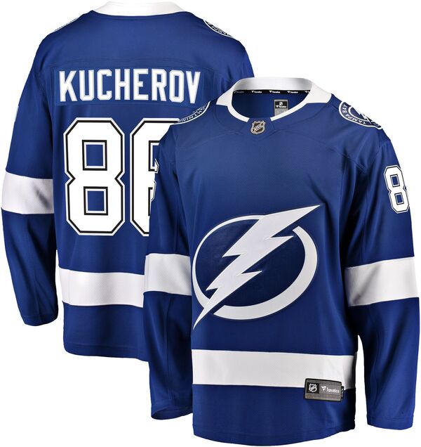ファナティクス メンズ トップス シャツ ジャージー Fanatics NHL Men's Tampa Bay Lightning Nikita Kucherov #86 Breakaway Home Replica Jersey NoColor|ReVida 店