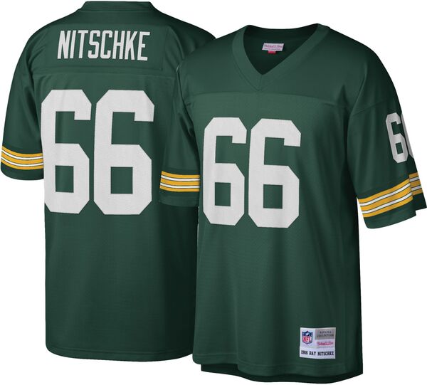 ミッチェル\u0026ネス メンズ トップス シャツ ジャージー Mitchell \u0026 Ness Men Green Bay Packers Ray Nitschke #66 Green 1966 Throwback Jersey NoColor グリーン