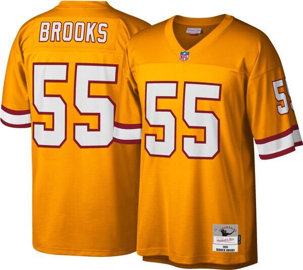 ミッチェル\u0026ネス メンズ トップス シャツ ジャージー Mitchell \u0026 Ness Men Tampa Bay Buccaneers Derrick Brooks #55 Gold 1995 Throwback Jersey NoColor ゴールド