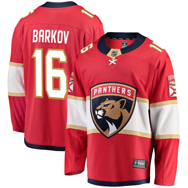 ファナティクス メンズ トップス シャツ ジャージー Fanatics NHL Men's Florida Panthers Aleksander Barkov #16 Breakaway Home Replica Jersey NoColor|ReVida 店