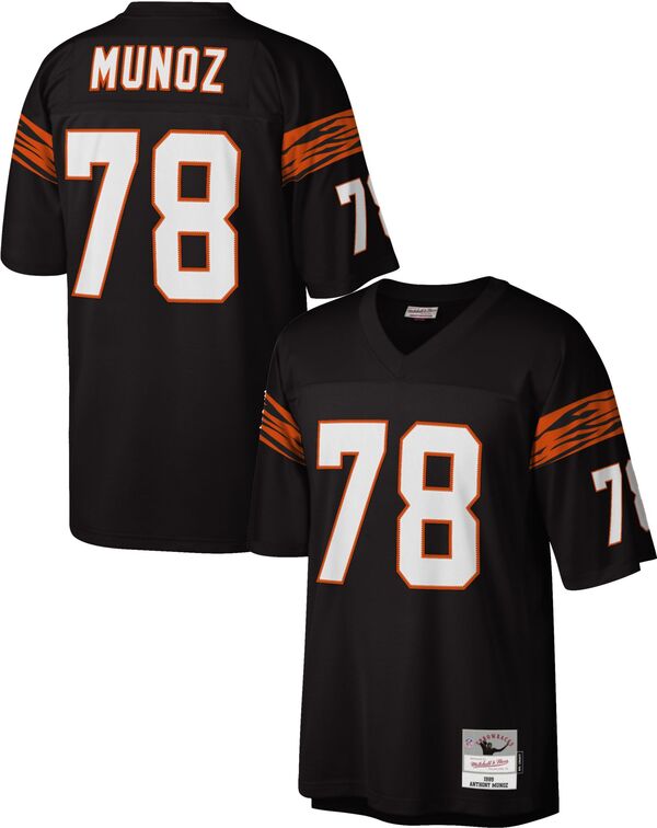 ミッチェル&ネス メンズ トップス シャツ ジャージー Mitchell & Ness Men's Cincinnati Bengals Anthony Munoz #78 1989 Black Throwback Jersey NoColor ブラック