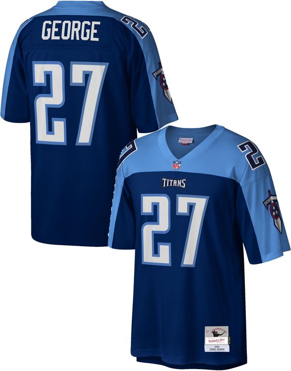 ミッチェル&ネス メンズ トップス シャツ ジャージー Mitchell & Ness Men's Tennessee Titans Eddie George #27 1999 Navy Throwback Jersey NoColor ネイビー|ReVida 店