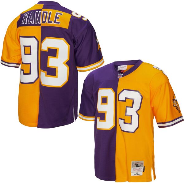ミッチェル&ネス メンズ トップス シャツ ジャージー Mitchell & Ness Men's Minnesota Vikings John Randle #93 1998 Splithrowback Jersey NoColor｜ReVida 店