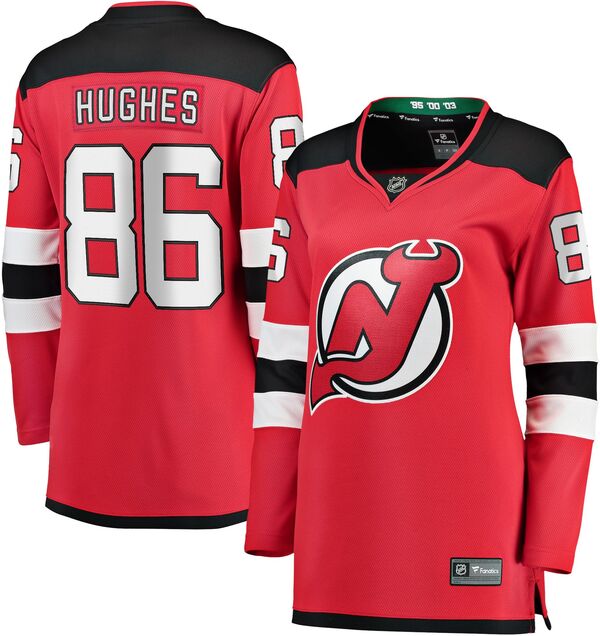 ファナティクス レディース トップス シャツ ジャージー Fanatics NHL Women's New Jersey Devils Jack Hughes #86 Home Replica Jersey NoColor|ReVida 店