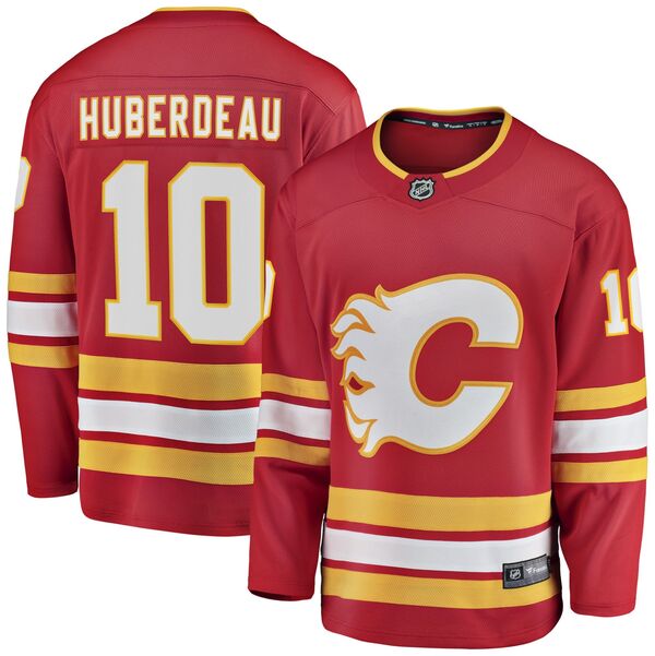 ファナティクス メンズ トップス シャツ ジャージー Fanatics NHL Men's Calgary Flames Jonathan Huberdeau #10 Home Breakaway Replica Jersey NoColor