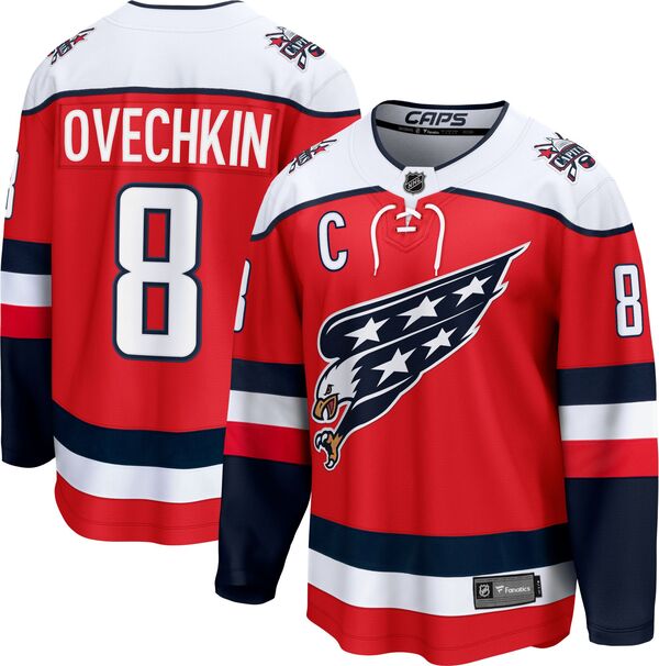 ファナティクス メンズ トップス シャツ キャップ ジャージー Fanatics NHL Men's Washington Capitals Alex Ovechkin #8 Red Breakaway Replicalternate Jersey NoColor レッド