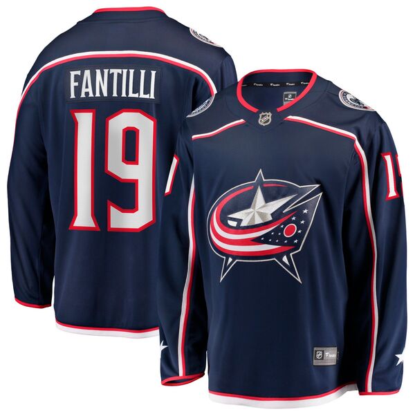 ファナティクス メンズ アウター ジャケット・ブルゾン ジャージー Fanatics NHL Men's Columbus Blue Jackets Adam Fantilli #19 2024-2025 Home Replica Jersey NoColor ブルー 34,320円