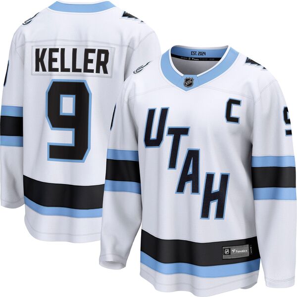 ファナティクス メンズ トップス シャツ ジャージー Fanatics NHL Men's Utah Mammoth Clayton Keller #9 White Away Breakaway Replica Jersey NoColor ホワイト