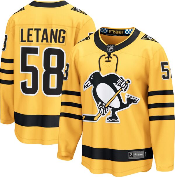ファナティクス メンズ トップス シャツ ジャージー Fanatics NHL Men's Pittsburgh Penguins Kris Letang #58 Gold Breakaway Replicalternate Jersey NoColor ゴールド|ReVida 店
