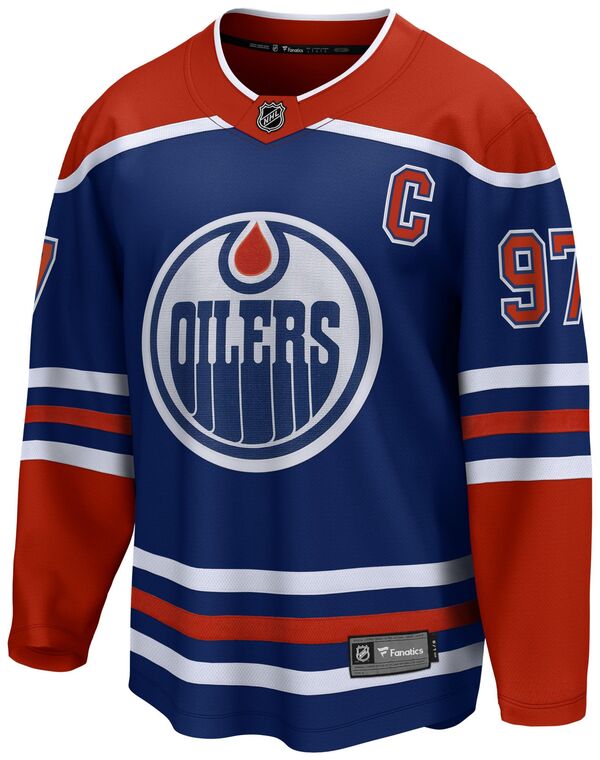 ファナティクス メンズ トップス シャツ ジャージー Fanatics NHL Men's Edmonton Oilers Connor McDavid #97 Home Breakaway Replica Jersey NoColor｜ReVida 店
