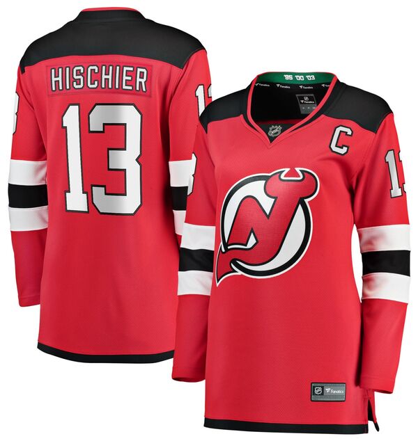 ファナティクス レディース トップス シャツ ジャージー Fanatics NHL Women's New Jersey Devils Nico Hischier #13 Home Breakaway Replica Jersey NoColor|ReVida 店