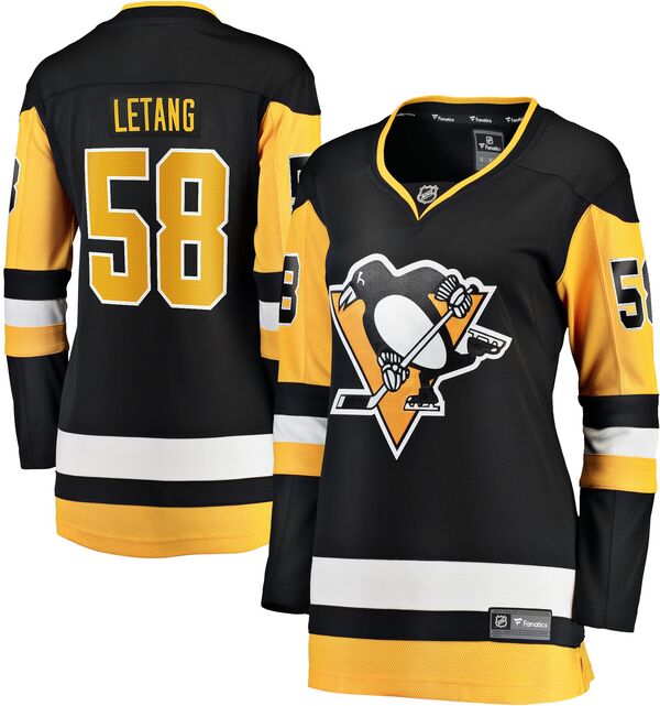 ファナティクス レディース トップス シャツ ジャージー Fanatics NHL Women's Pittsburgh Penguins Kris Letang #58 Black Home Replica Jersey NoColor ブラック|ReVida 店