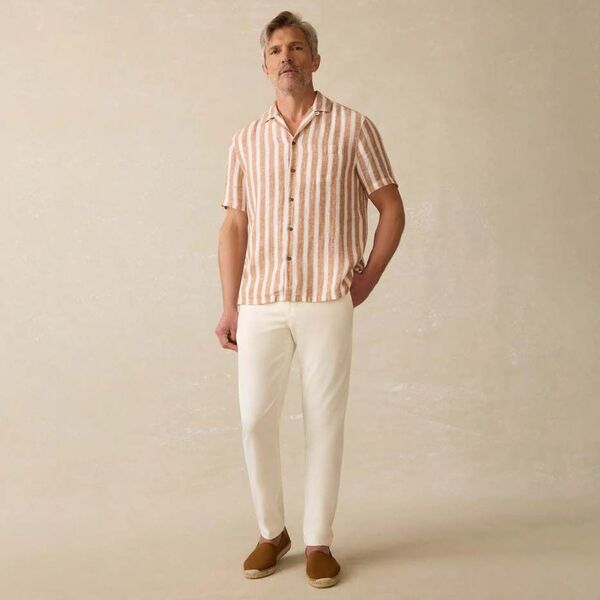 ファレティ メンズ トップス シャツ リネン Faherty Men's Palma Linen Camp Short Sleeve Shirt Sedona Island Surf|ReVida 店