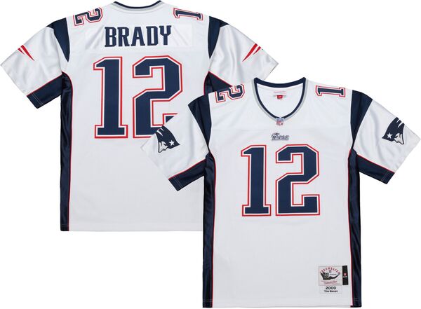 ミッチェル&ネス メンズ トップス シャツ ジャージー Mitchell & Ness Men's 2000 New England Patriots Tom Brady #12 White Legacy Jersey NoColor ホワイト｜ReVida 店