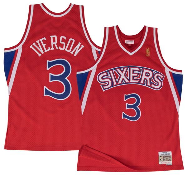 ミッチェル\u0026ネス メンズ トップス シャツ トール ジャージー Mitchell \u0026 Ness Men Philadelphia 76ers Red Allen Iverson #3 Hardwood Classic Big \u0026 Tall Jersey NoColor レッド