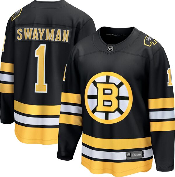 ファナティクス メンズ トップス シャツ ジャージー Fanatics NHL Adult Boston Bruins Jeremy Swayman #1 Home Black Breakaway Replica Jersey NoColor ブラック