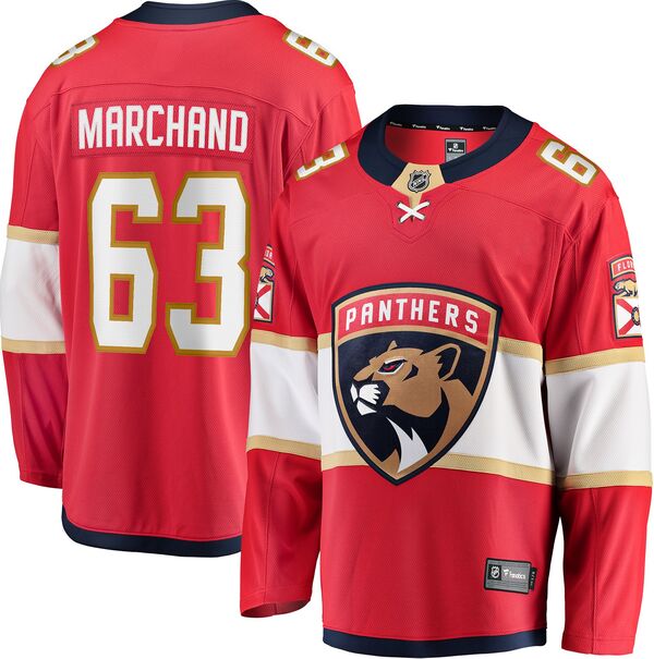 ファナティクス メンズ トップス シャツ ジャージー Fanatics NHL Men's Florida Panthers Brad Marchand #63 Red Breakaway Replica Home Jersey NoColor レッド
