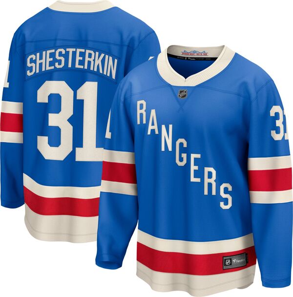 ファナティクス メンズ トップス シャツ ジャージー Fanatics NHL Men's New York Rangers Igor Shesterkin #31 Centennialternate Blue Breakaway Replica Jersey NoColor ブルー