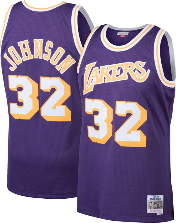 ミッチェル\u0026ネス メンズ トップス シャツ ジャージー Mitchell \u0026 Ness Men 1984 Los Angeles Lakers Magic Johnson #32 Purple Hardwood Classicswingman Jersey NoColor パープル