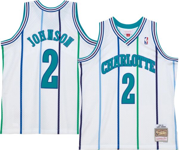 ミッチェル\u0026ネス メンズ トップス シャツ ジャージー Mitchell \u0026 Ness Men 1992 Charlotte Hornets Larry Johnson #2 White Hardwood Classicswingman Jersey NoColor ホワイト